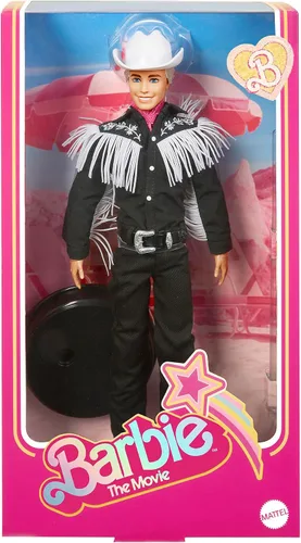 Vista 4 de Barbie Muñeca Ken coleccionable de la película con traje occidental blanco y negro (exclusiva)