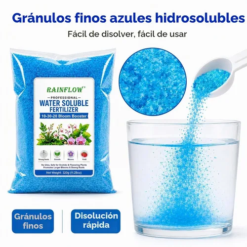 Vista 7 de RAINFLOW 10-30-20 Blossom Booster - Fertilizante soluble en agua azul