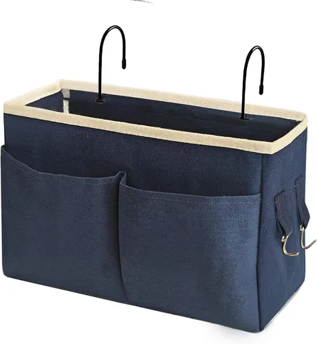 Vista 13 de Organizador de Mesita de Noche/Bolsa de Almacenamiento Colgante de Mesita de Noche Organizador Multifuncional para Literas Camas de Hospital Rieles