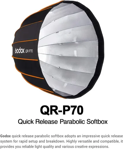 Vista 4 de Godox Caja de luz parabólica de liberación rápida QR-P70 (27.6")