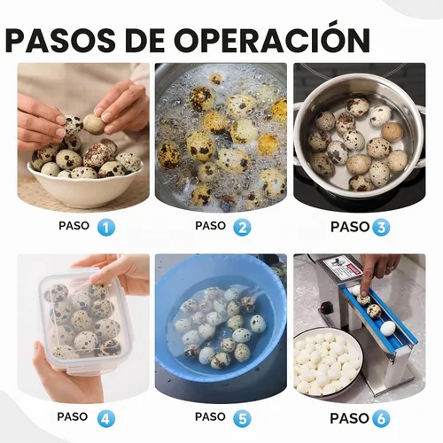 Vista 6 de Máquina peladora de huevos de codorniz pelador de huevos de codorniz eléctrico Sheller para huevo de codorniz hervido