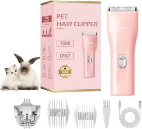 Vista 7 de Cilppers de aseo para perros, prácticos y potentes kits de recortadora eléctrica de pelo para mascotas, impermeables, inalámbricas, recargables