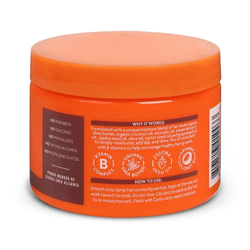 Vista 2 de Cantu Crema rizadora de coco con manteca de karité para cabello natural, 12 onzas