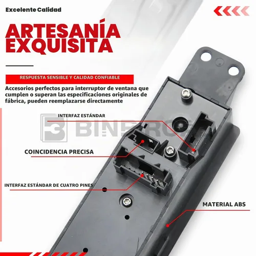 Vista 5 de Interruptor de elevalunas eléctrico para elevalunas lateral del conductor, interruptor de control maestro eléctrico compatible con Mercedes Benz