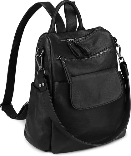 Vista 10 de Uromee Mochila de Viaje Monedero para Mujeres Cuero Vegano Damas Moda Borla Bolsa de Hombro Convertible, Grande, Mochilas Daypack