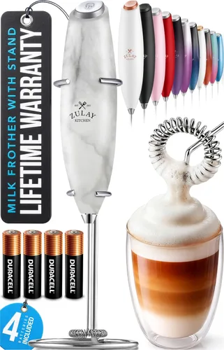 Vista 116 de Zulay Kitchen Potente varita espumadora de leche con 2 baterías Duracell – Mezclador de bebidas portátil ultrarrápido – Máquina de espuma eléctrica