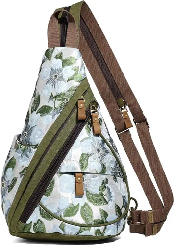 Vista 18 de KL928 Mochila de Lona Tipo Bandolera - Mochila Cruzada Pequeña para Hombro, Mochila Informal Diurna, Mochila para Hombre y Mujer (Versión Grande)