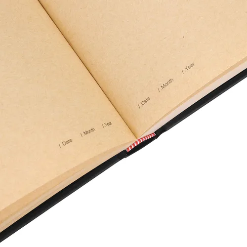 Vista 4 de 365 Day A5 Kraft Paper Hardcover Journals Notebook with Lock 1-Year Journal A Page A Day Daily Diary Scrapbook Numbered Blank Page Sketchbook