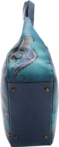 Vista 6 de Anna by Anuschka Women's Genuine Leather Shoulder Bag - Hand Painted Original Artwork Exterior