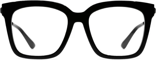 Vista 7 de DIFF Eyewear Bella Designer - Gafas cuadradas de gran tamaño con bloqueo de luz azul para mujer, color negro