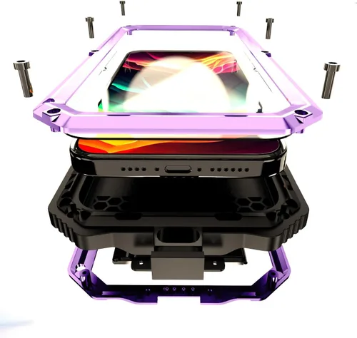 Vista 24 de Lunivop Compatible con iPhone 15 Pro Max Funda Protección Resistente a Prueba de Polvo Protector de Pantalla Integrado Soporte Resistente 360 Cuerpo