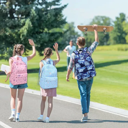 Vista 2 de Mochilas escolares para niños y niñas, mochila para escuela primaria, mochilas para niños y niñas, resistentes al agua, Mochila mariposa rosa