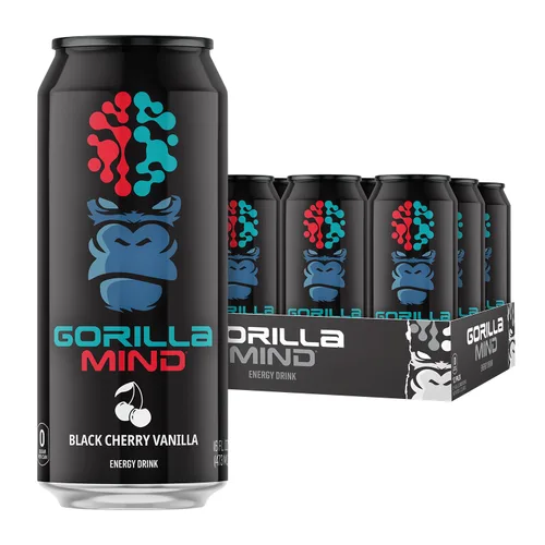 Vista 10 de Gorilla Mind Bebida energética Energía inigualable · Enfoque amplificado N-acetil-L-tirosina, alfa-GPC, 200 mg de cafeína, uridina, azafrán 0
