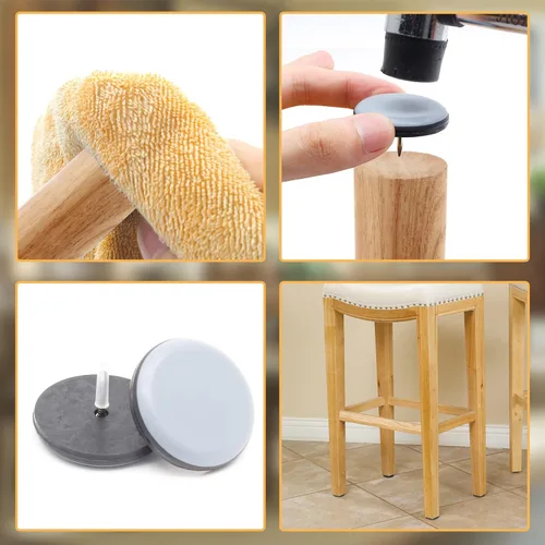 Vista 5 de 16 deslizadores de 1-1/2 pulgadas para clavos de muebles, protectores de suelo de PTFE para sillas autoadhesivas para muebles para suelos de madera