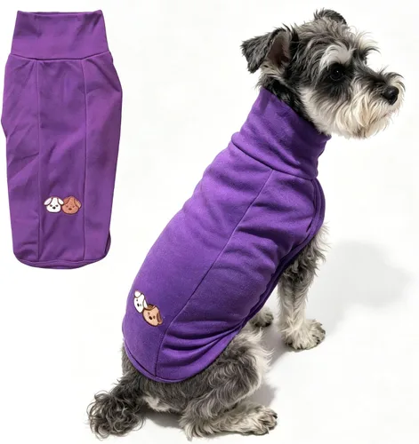 Vista 22 de Camisa de cuello alto para perro, lindo bordado de perrito, sudadera súper suave para perro, jersey elástico a rayas para cachorro, para gatos