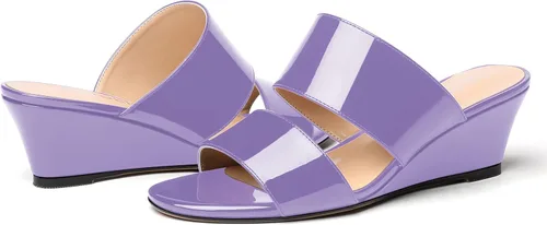 Vista 6 de WAYDERNS Sandalias de cuña de tacón bajo de dos piezas para mujer, con puntera abierta, de 2 pulgadas