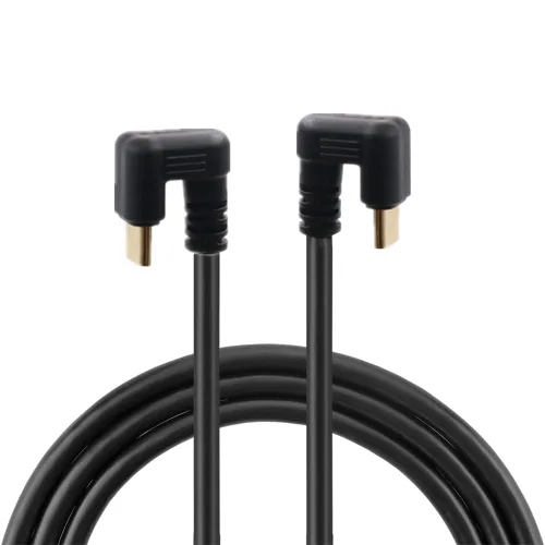 Vista 12 de xiwai USB2.0 Tipo-A a Tipo C USB-C macho a macho Cable de datos de alimentación 480Mbps negro opuesto en forma de U en ángulo trasero