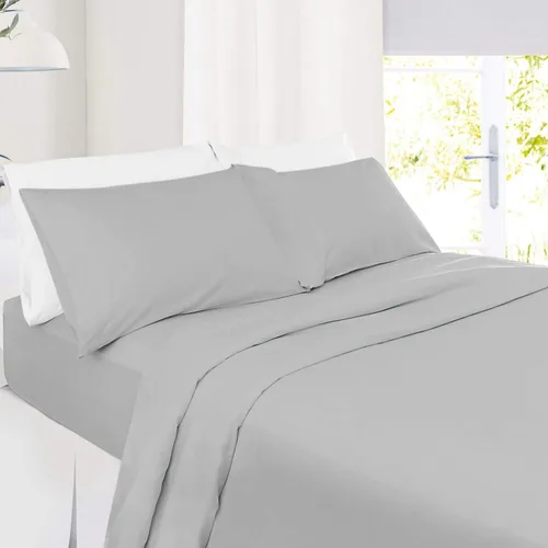 Vista 12 de Juego de sábanas 100% algodón de 800 hilos suaves de 4 piezas, sábanas transpirables para cama de tamaño Queen, se adapta a colchones de hasta 24