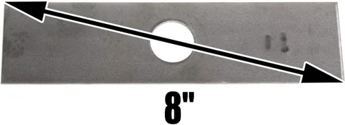 Vista 2 de USA Mower Blades 100 cuchillas de bordeadora sin pintar de 8 x 2 pulgadas para Echo 720237001, RYOBI 613223, Husqvarna: 578 39 28-02, 601 00 24-54