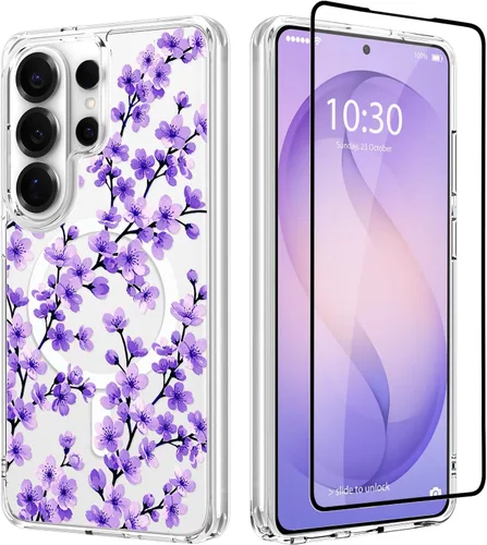 Vista 22 de OOK Funda para iPhone 17 Pro compatible con Magsafe, con protector de pantalla, elegante lazo estético, delgado, transparente, magnético, a prueba