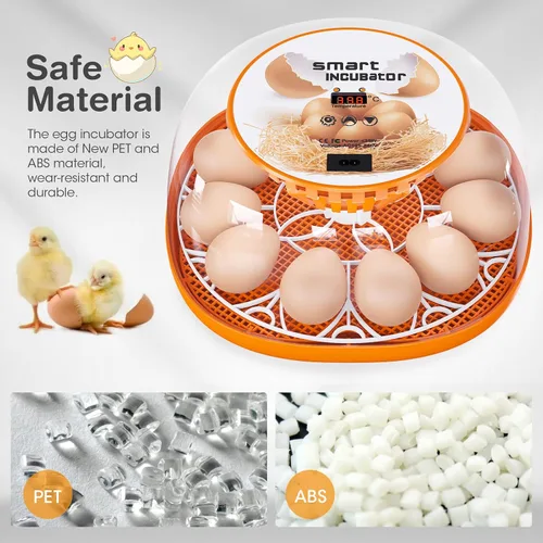 Vista 12 de Incubadora de 12 huevos con giro automático de huevos y control de temperatura, adición automática de agua, vela LED de huevos, incubadoras
