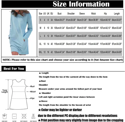 Vista 3 de TWGONE Vestidos de sudadera para mujer, manga larga, cuello redondo, ajuste holgado, sin botones