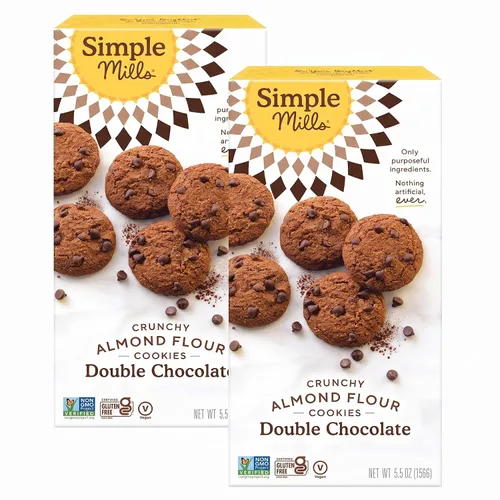 Vista 9 de Simple Mills Galletas crujientes de harina de almendras, chispas de chocolate, sin gluten, vegano, bocadillos saludables, hechos con aceite de coco