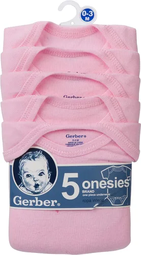 Vista 2 de Gerber baby-girls 5-pack Solid Onesies Bodysuits