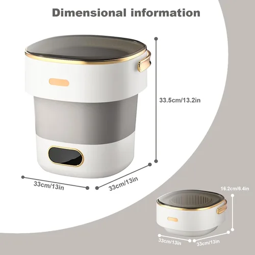 Vista 7 de Lavadora portátil, Mini lavadora de 13L de gran capacidad mejorada, lavadora plegable para limpieza profunda de ropa interior, ropa pequeña de bebé