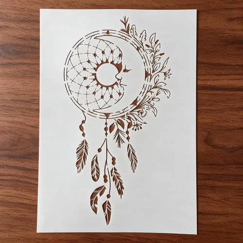 Vista 11 de TIAMECH Plantilla de cámara 3D reutilizable A4 para pintar, plantilla de capas de cámara digital de mandala, arte de pared de bricolaje, muebles