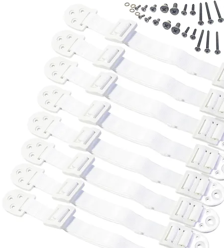 Vista 5 de Boxiki kids Correas para muebles – Correa antipunta para seguridad de bebés y niños – Paquete de 8 correas ajustables de pared y correas de TV