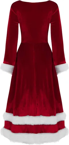 Vista 2 de dPois Conjunto de disfraces de terciopelo suave para mujer, disfraz de Papá Noel, disfraz de Navidad