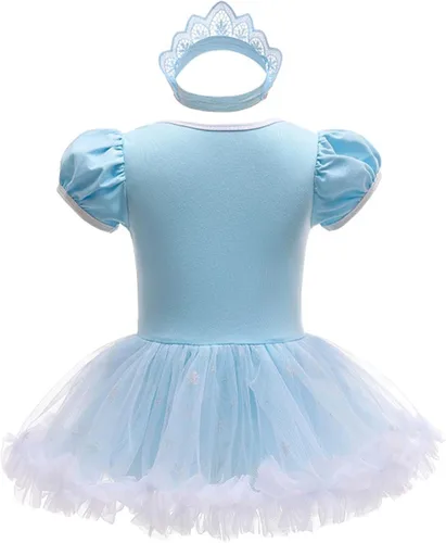 Vista 36 de Vestidos de princesa para niñas pequeñas, disfraz de mameluco para cumpleaños, Navidad, Halloween con diadema de 0 a 18 meses