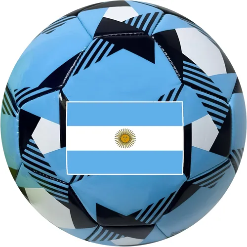 Vista 2 de Icon Sports Balón de fútbol argentino, talla 5 y 4, pelota de bandera de Argentina Copa del Mundo Selección Nacional País
