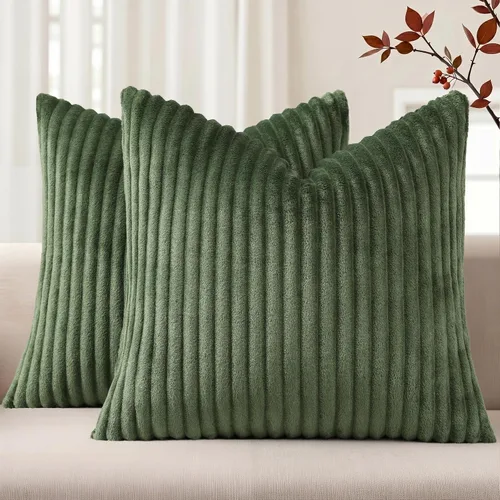 Vista 33 de Simmore Juego de 2 fundas de almohada decorativas de verano de 16 x 16 pulgadas, fundas de almohada suaves de franela de felpa natural de doble cara