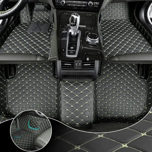 Vista 13 de Alfombrillas personalizadas para Toyota 4Runner 1988-2023, de cuero de lujo, impermeables, antideslizantes, cobertura completa, revestimientos Beige
