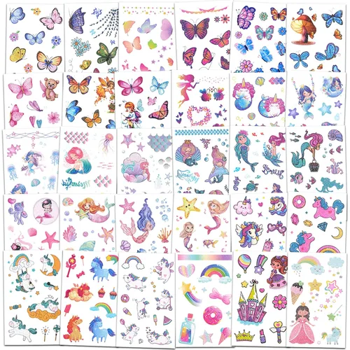 Vista 9 de Ozepao Tatuajes temporales con purpurina de dinosaurio para niños, 160 estilos, recuerdos de fiesta de dinosaurio, suministros de fiesta
