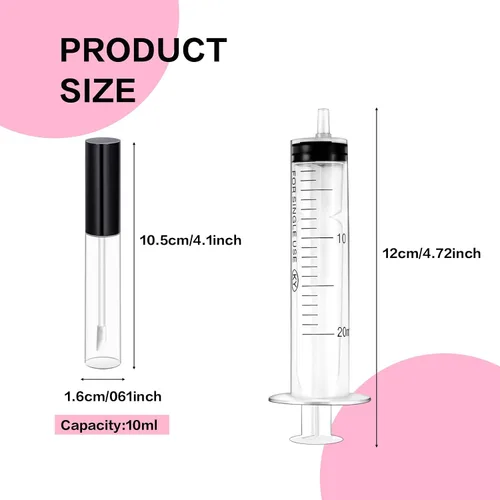 Vista 3 de Bercoor Paquete de 30 tubos de brillo de labios, botella vacía de bálsamo labial recargable de 0.3 fl oz, recipiente de plástico transparente