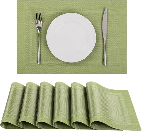 Vista 43 de SHACOS - Caminos de mesa de vinilo tejido, lavables, para uso en interiores o exteriores, fáciles de limpiar