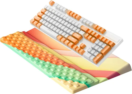 Vista 17 de Ospelelf Almohadilla para reposamuñecas para teclado, cómodo soporte ergonómico para teclado, accesorios de escritorio de oficina, artículos Anémona