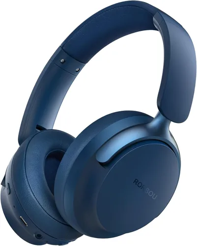 Vista 13 de B8 - Audífonos Bluetooth supraaurales, 6 modos de música EQ y 50 horas de reproducción, graves profundos, inalámbricos, con micrófono, plegables