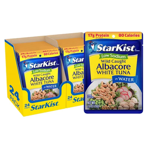 Vista 11 de StarKist Albacore - Bolsa de agua de atún blanco de 6.4 onzas (paquete de 12) 19g Protein Per Serving, Gluten Free, Soy Free, Ready to Eat, No