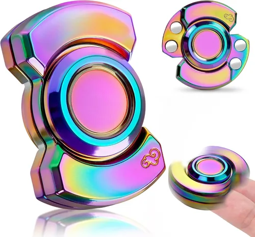 Vista 13 de Juguete giratorio 3 en 1 para adultos, deslizador de metal, con clicker, magnético para hombres adultos, juguete de escritorio de oficina, alivio