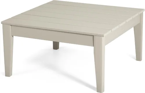 Vista 13 de Ashore - Mesa de centro para exteriores, 32 pulgadas para todo tipo de clima, de madera de polietileno Adirondack, mesa auxiliar cuadrada para Teca