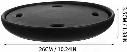 Vista 2 de Cabilock Dry Ice - Plato de sushi de 10 pulgadas redondo japonés para servir sashimi Geta, bandeja de plástico para servir alimentos secos para uso