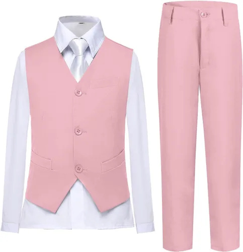 Vista 26 de Conjunto de chaleco para niños, trajes formales, trajes de boda, ropa de vestir