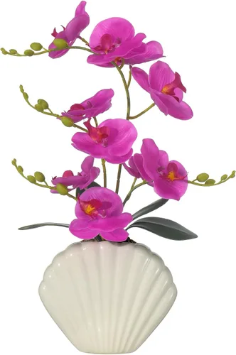 Vista 10 de Phalaenopsis de seda de orquídea azul de 16 pulgadas en maceta