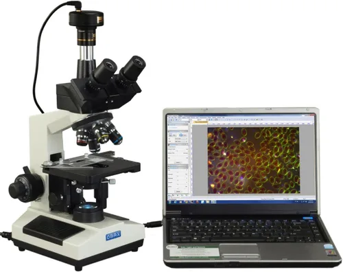 Vista 7 de OMAX - Microscopio LED trinocular de laboratorio digital de tamaño grande de aumento de 40 veces a 2500 veces, con cámara digital USB de 10MP