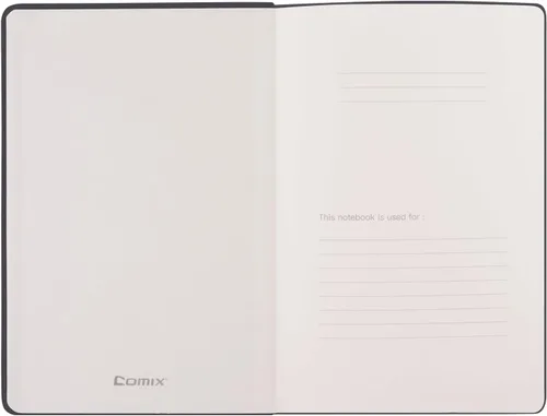 Vista 2 de Comix Cuaderno rayado para mujeres y hombres, cuadernos de diario para oficina, escuela, hogar, 240 páginas, 5.5 x 8.3 pulgadas, rayas Negro