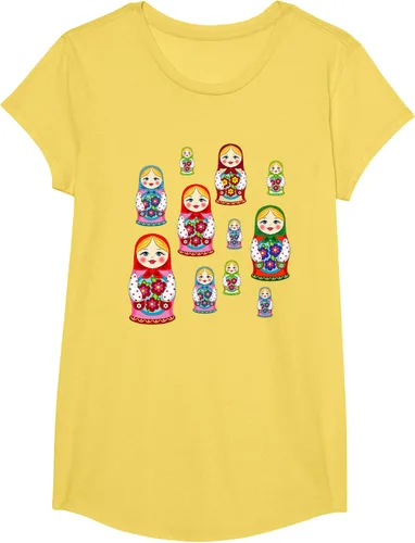Vista 14 de Rusia - Camiseta de juguete retro para niños, diseño de muñecas rusas
